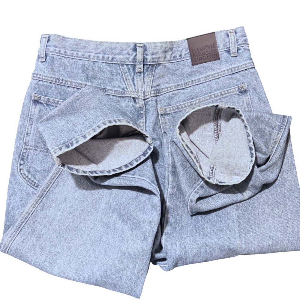 Y2K Marithe Francois Girbaud Blue Relaxed Light Acid Washed Jeans 32x32